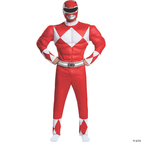 Men's Red Ranger Classic Muscle Costume - Mighty Morphin