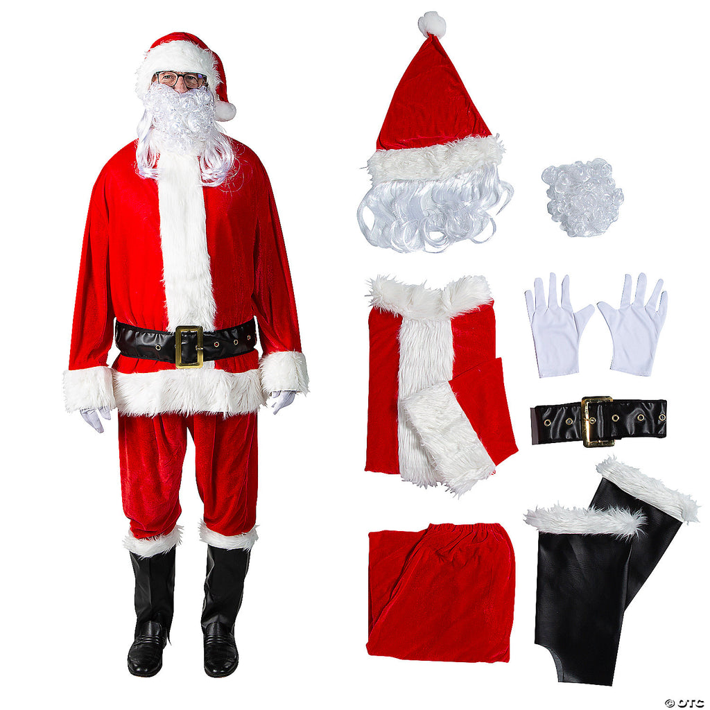 Mens Santa Suit Budget 5 Piece Adult Costumes Male