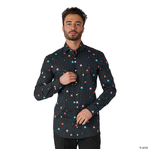Men's Pac Man™ Dress Shirt -  44-46 | Horror-Shop.com