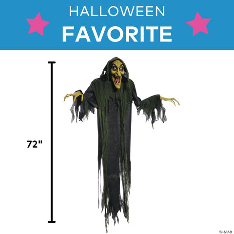 72" Animated Hanging Witch