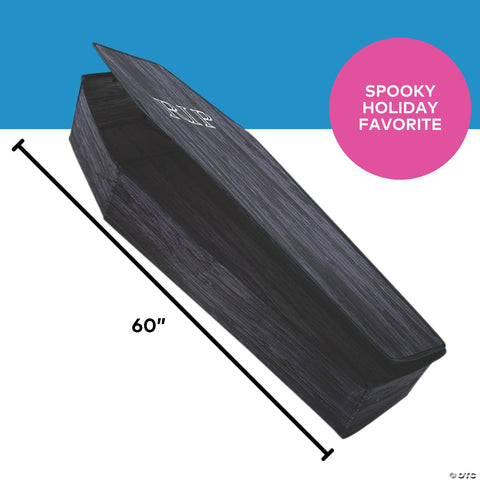 60-Inch Wood-Look Halloween Coffin Prop with Lid