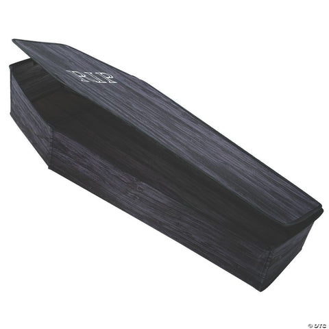60-Inch Wood-Look Halloween Coffin Prop with Lid