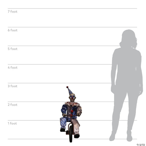 32" Animated Tricycle Clown Doll Halloween Decoration