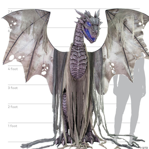 7' Winter Dragon Animated Prop