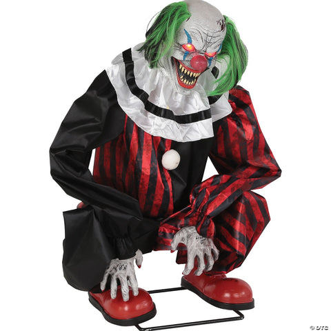 Animated Crouching Clown Red