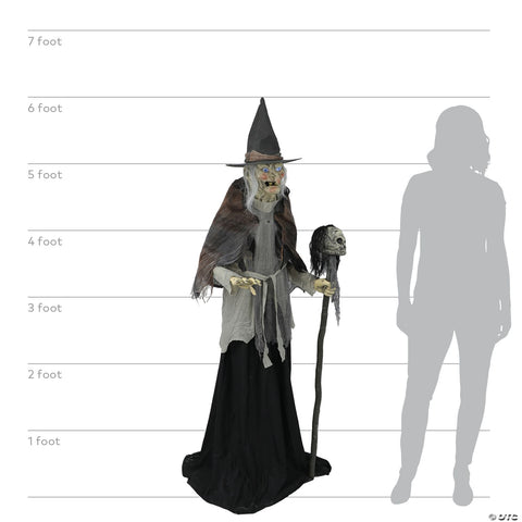 6' Lunging Witch with DigitEye Animated Prop