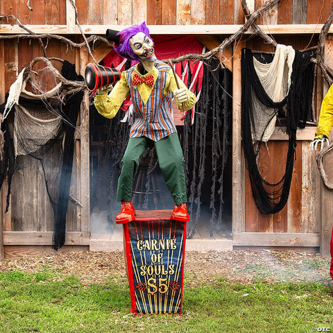 6 Ft. Animated Servo Carnival Barker Halloween Decoration