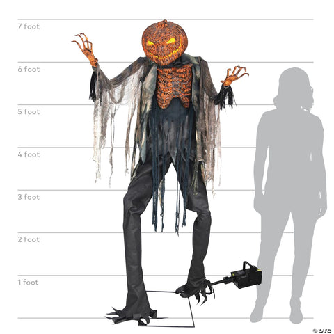 Animated Scorched Scarecrow Prop with Fog Maching