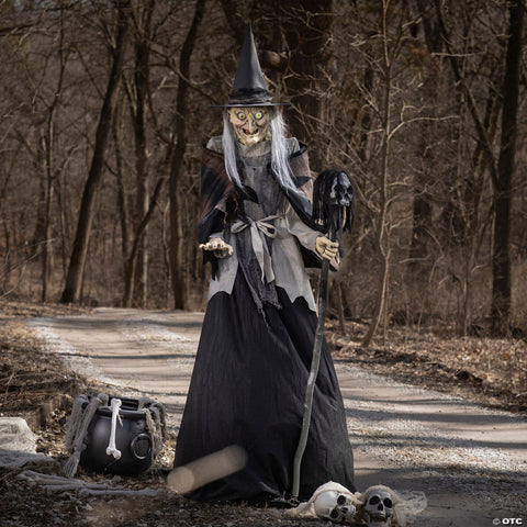 Lunging Haggard Witch 6 Ft Animated Prop