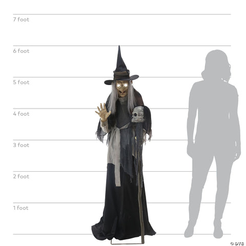 Lunging Haggard Witch 6 Ft Animated Prop