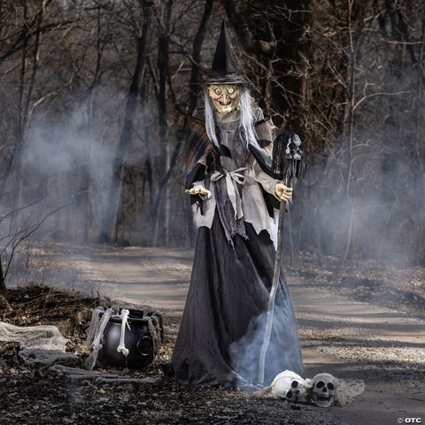 Lunging Haggard Witch 6 Ft Animated Prop