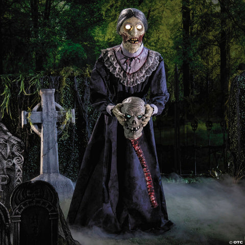 5 Ft. 6" Animated Light-Up Skeleton Zombie Couple Halloween Decoration