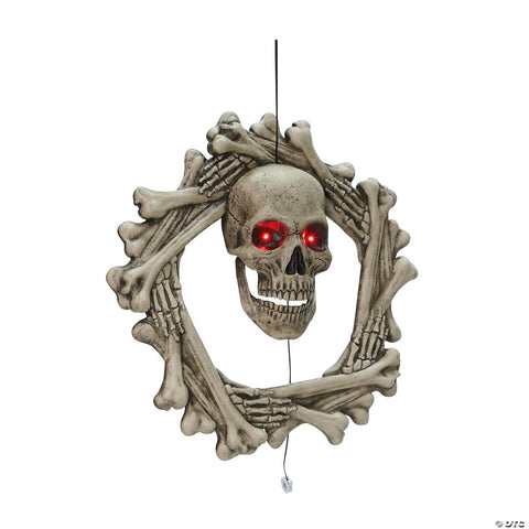 18" Bone Wreath Animated Halloween Décor