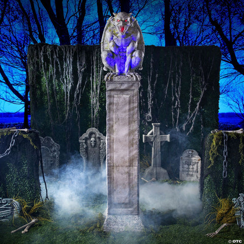 8 Ft. Animated Oversized Gargoyle Pillar Halloween Decoration