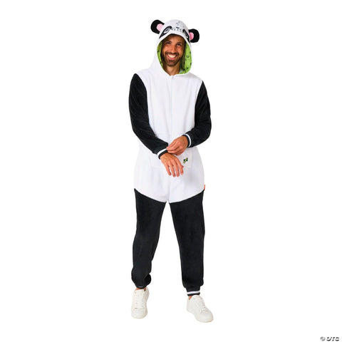 Adults Panda Hooded Onesie Costume - Small