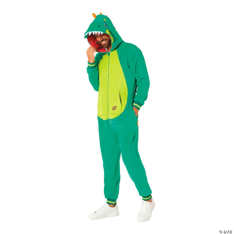 Adults Dinosaur Hooded Onesie Costume - Medium
