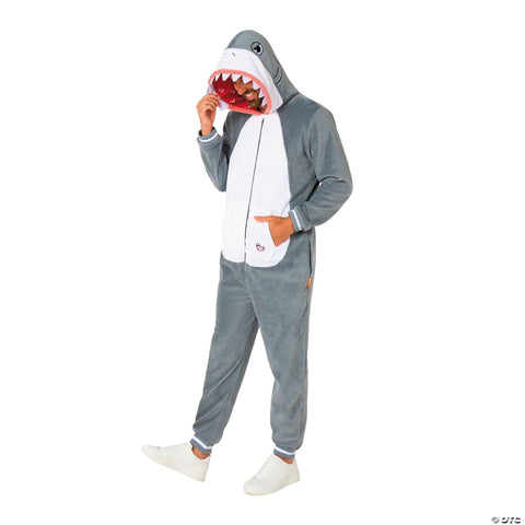 Adults Shark Hooded Onesie Costume -