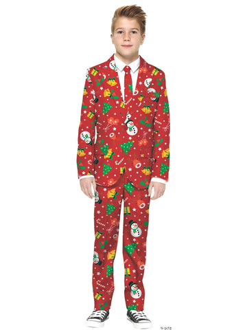 Boy's Red Icon Christmas Suit