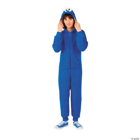 Kids Sesame Street® Cookie Monster Hooded Onesie Costume - Extra Large 14-16