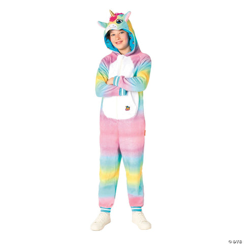 Kids Unicorn Hooded Onesie Costume -  10-12