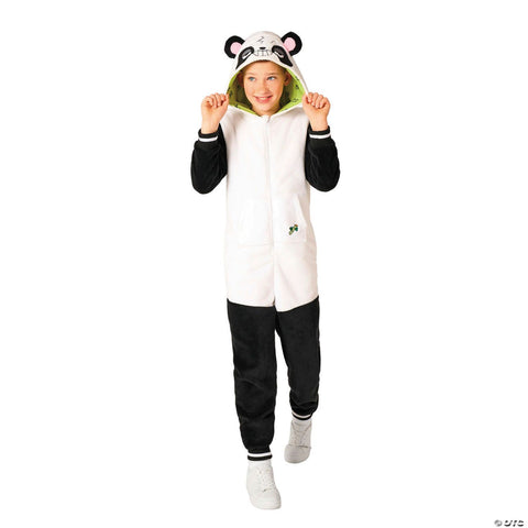 Kids Panda Hooded Onesie Costume - Large 10-12