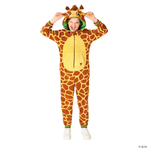 Kids Giraffe Hooded Onesie Costume -  10-12