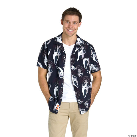 Men's Ghost Face™ Short Sleeve Shirt -  Size 44-46
