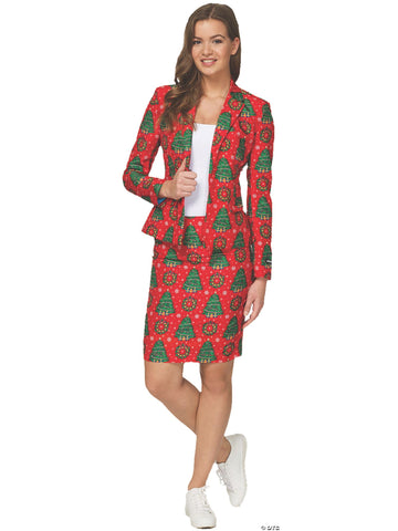 Women's Red Christmas Tree Suit
