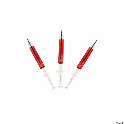 Red & Clear Plastic Syringe-Shaped Ballpoint  Pen
