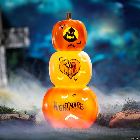 18 1/2" The Nightmare Before Christmas™ Light-Up Stacked Pumpkins Tabletop Decoration