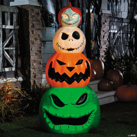 49" Light-Up The Nightmare Before Christmas™ Character Pumpkin Stack Halloween Decoration