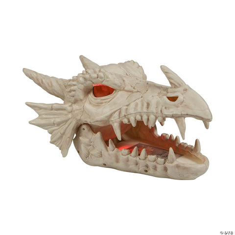 8" Light-Up Dragon Skull Candy Bowl Halloween Decoration