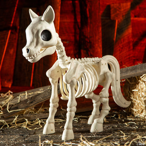 25" x 23" Standing Pony Plastic Skeleton Halloween Decoration