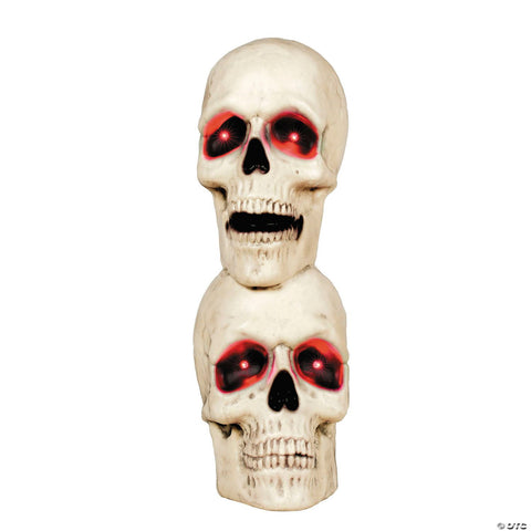 10" x 27 1/2" Creepy Bones Plastic Human Skull Stack Halloween Decoration