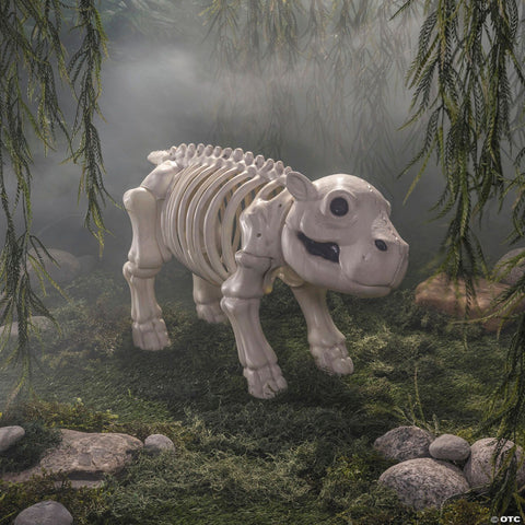 22" Standing Hippo Skeleton Halloween Decoration
