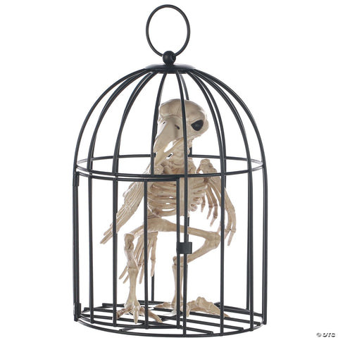 Skeleton Crow In Cage