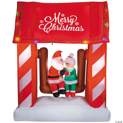 7 Ft. Airblown® Inflatable Animated Mr. & Mrs. Santa Claus Porch Swing Scene Outdoor Yard Decoration
