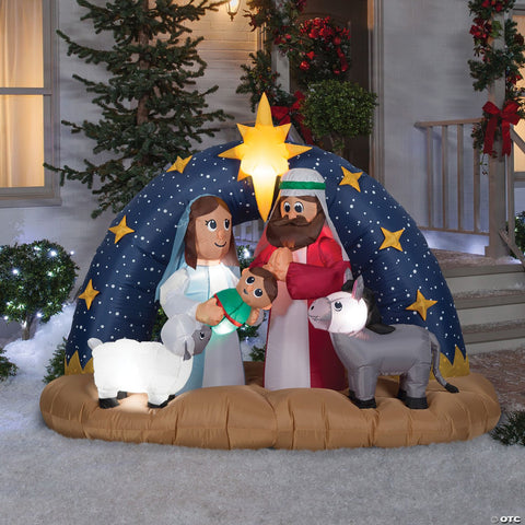 Airblown Snowy Night Nativity Inflatable