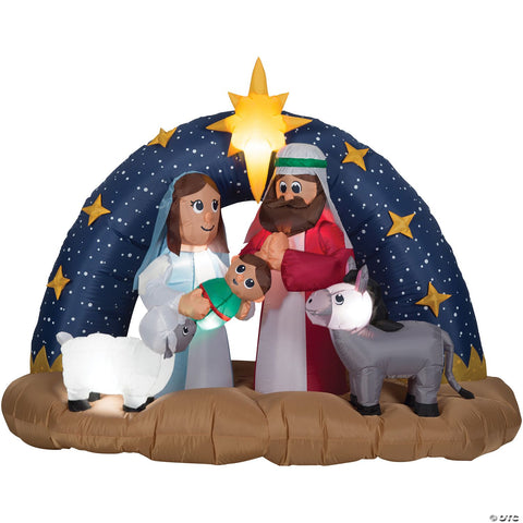 Airblown Snowy Night Nativity Inflatable