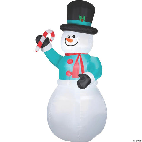 Airblown Snowman with Candy Cane Inflatable