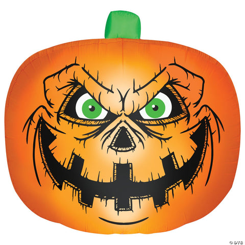 Airblown Inflatable Flat Jack O Lantern 90" Halloween Yard Decoration