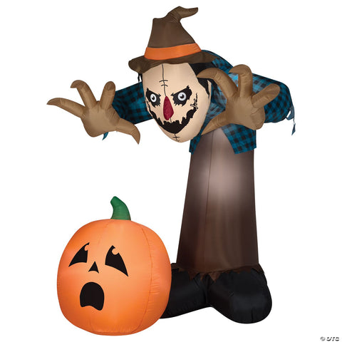 90" Airblown Inflatable Giant Hunched Scarecrow w/LED Animated Halloween Yard Decor