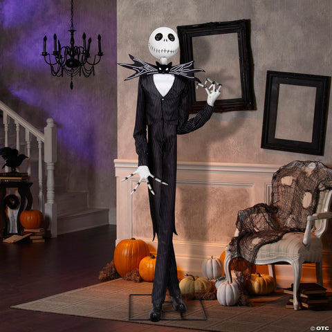 78" Animated Deluxe The Nightmare Before Christmas Black & Purple Jack Skellington Decoration