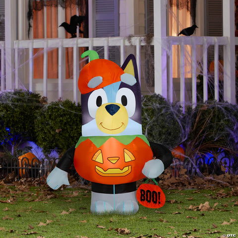 42" Airblown® Blowup Inflatable Bluey in Pumpkin Costume Halloween Outdoor Yard Decoration