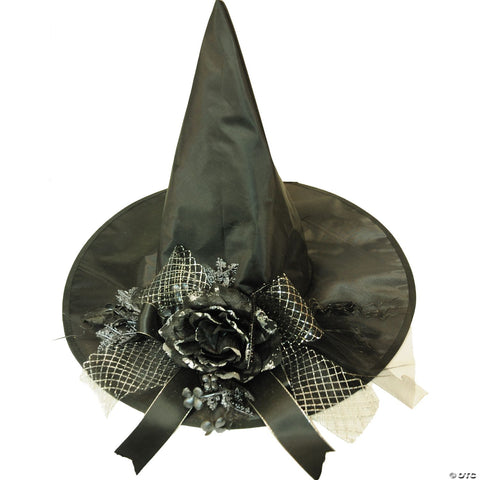 Witch Hat with Black Flower