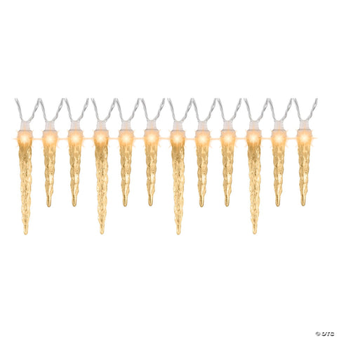 Synchronized White Icicle String Lights 12-Count