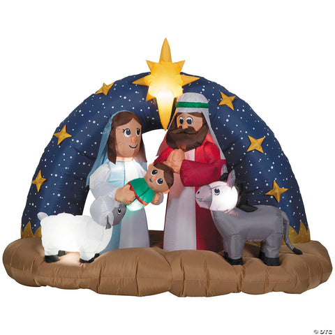 Airblown® Snowy Night Nativity Scene 78" Inflatable Christmas Outdoor Yard Decor