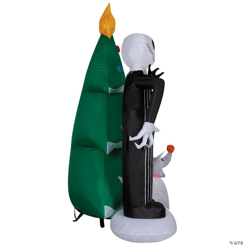 <html>6 Ft. Airblown<sup>®</sup> Inflatable Light-Up The Nightmare Before Christmas Jack & Zero with Christmas Tree</html>