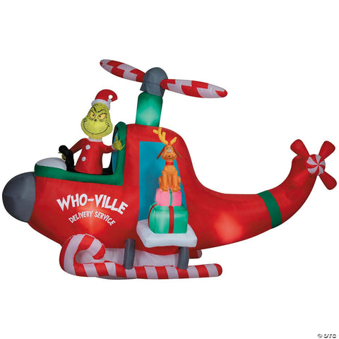 6 Ft. 3" Airblown® Inflatable Dr. Seuss™ How the Grinch Stole Christmas Grinch in Helicopter Outdoor Yard Decoration