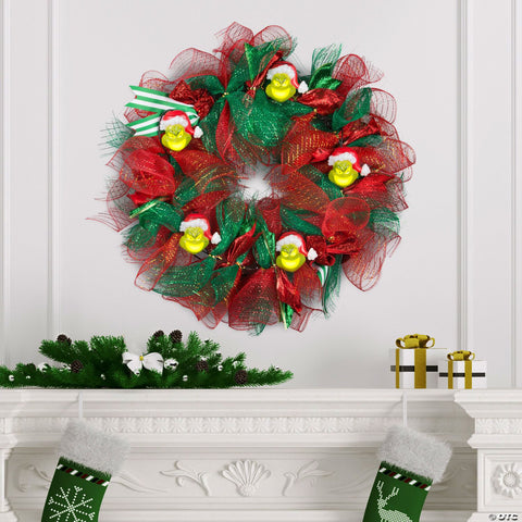22" EmoteGlow™ Dr. Seuss™ The Grinch Musical Wreath Lighted Christmas Decoration